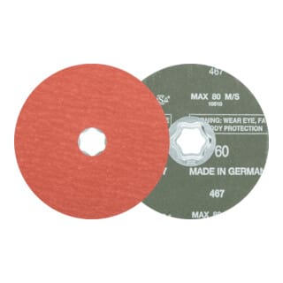 PFERD TOOLS COMBICLICK Korund Fiberscheibe Ø 125 mm A-COOL60 für Edelstahl