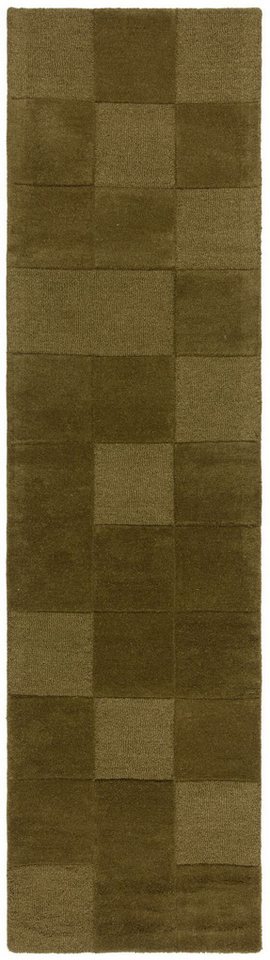 FLAIR RUGS Wollteppich CHECKERBOARD, rechteckig, Höhe: 10 mm, Hoch-Tief-Effekt, Wohnzimmer, Schlafzimmer, 100 % Wollflor Bild 3