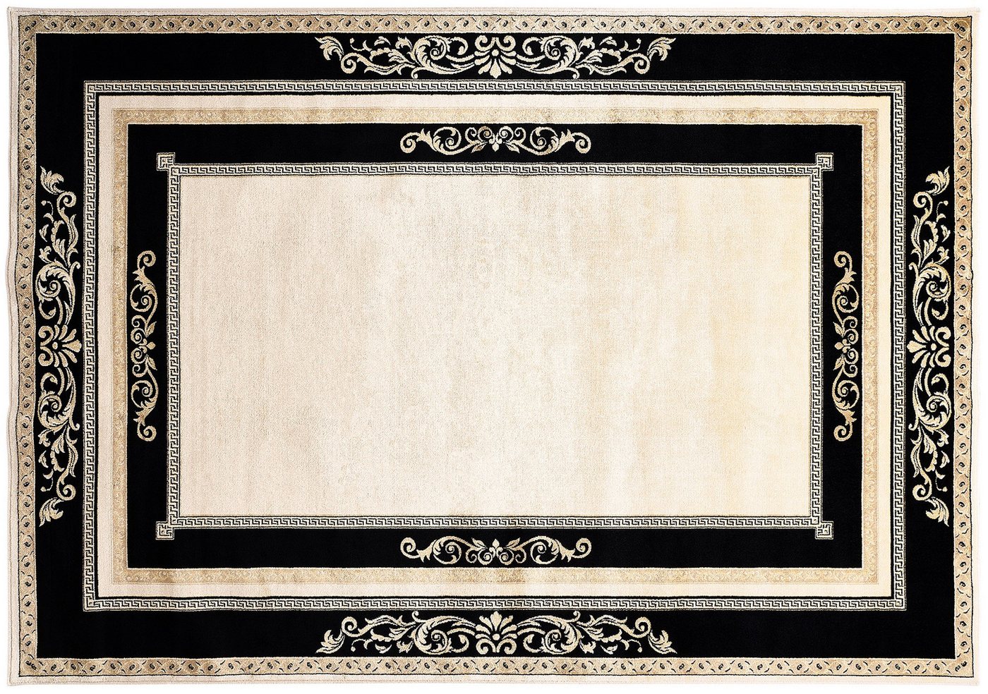 Belle Arti Teppich Teppich Wohnzimmer Flur Läufer Schwarz Gold Florenz K-Seide rutschfest, Rechteckig, Kurzflor Schlafzimmer Flur Läufer Viskose Seidenglanz Rund Orient Bild 2