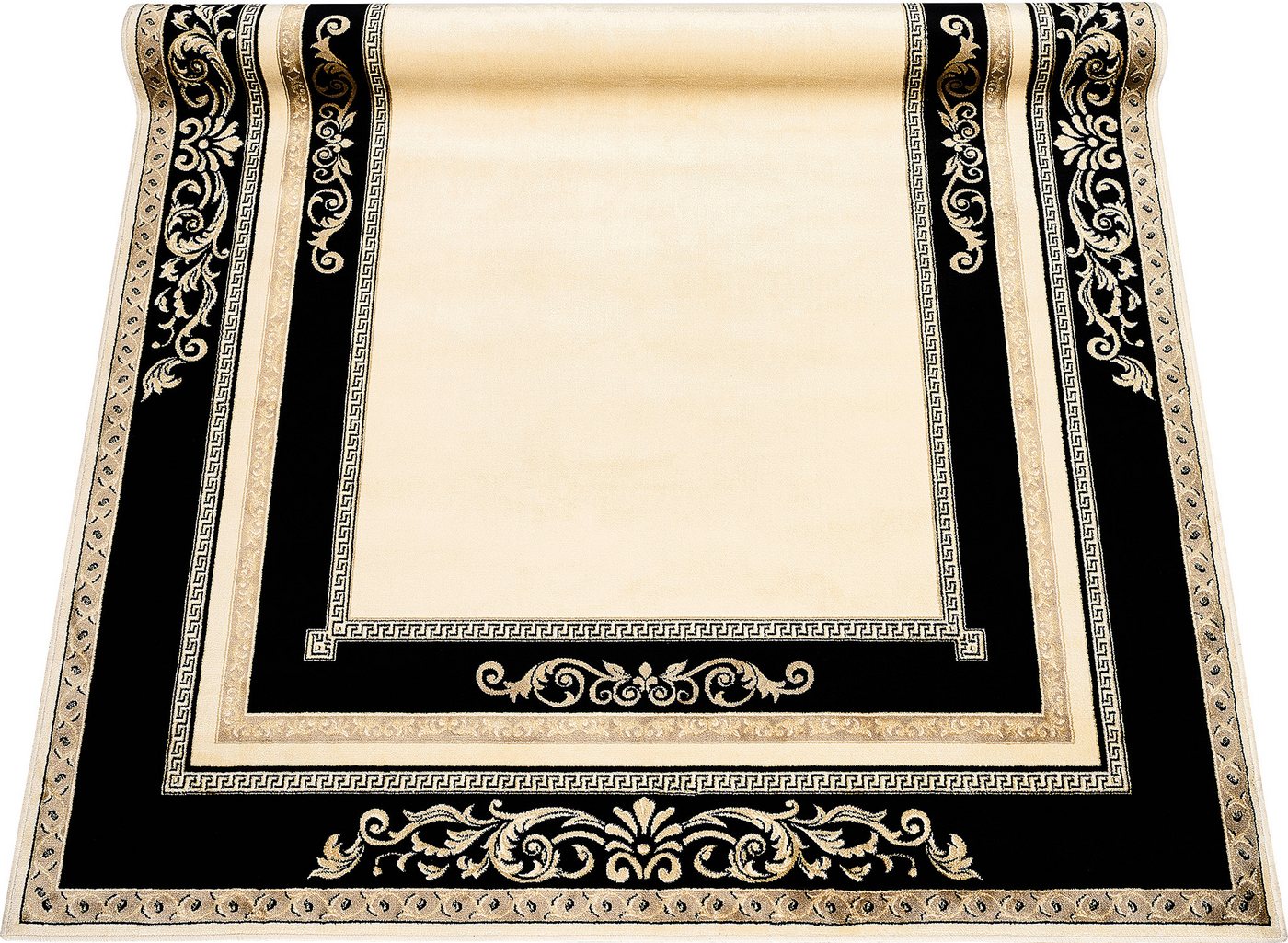 Belle Arti Teppich Teppich Wohnzimmer Flur Läufer Schwarz Gold Florenz K-Seide rutschfest, Rechteckig, Kurzflor Schlafzimmer Flur Läufer Viskose Seidenglanz Rund Orient Bild 3
