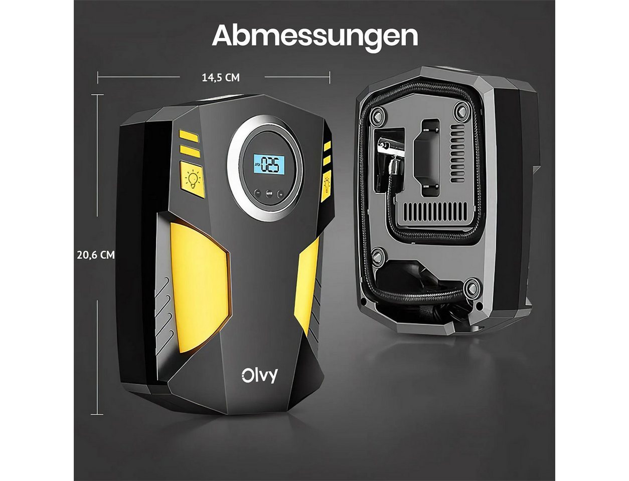 Olvy Kompressor Olvy Luftkompressor Autoreifen 12V Netz Bild 2