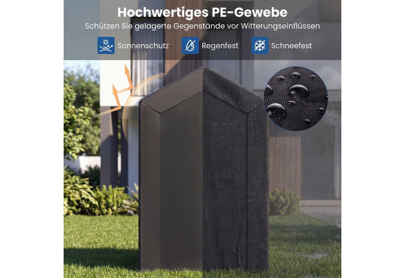 COSTWAY Gerätehaus Fahrradgarage wetterfest mit Metallrahmen, Geräteschuppen Bild 4