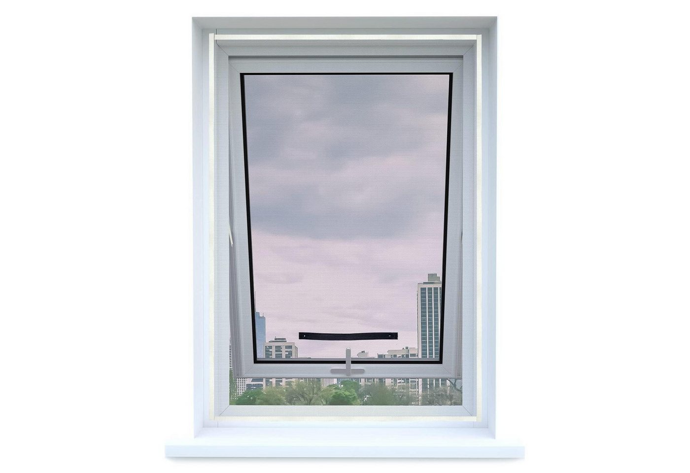 LuxusKollektion Insektenschutz-Fensterrahmen Fliegengitter Dachfenster Klappfenster 150x180cm Schwarz Bild 3