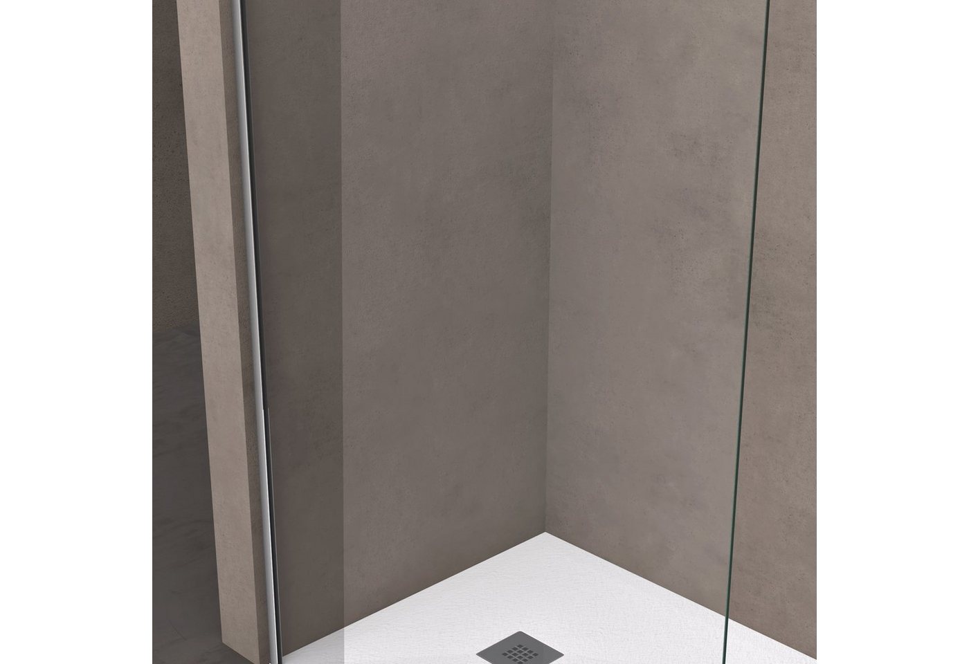 doporro Walk-in-Dusche Duschabtrennung Duschwand 8/10mm ESG NANO Profil verstellbar H:200cm, Einscheibensicherheitsglas, Hochwertige Aluminiumprofile, links oder rechts Montage möglich Bild 3