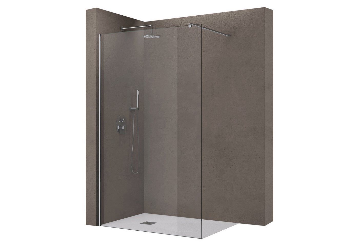 doporro Walk-in-Dusche Duschabtrennung Duschwand 8/10mm ESG NANO Profil verstellbar H:200cm, Einscheibensicherheitsglas, Hochwertige Aluminiumprofile, links oder rechts Montage möglich Bild 4
