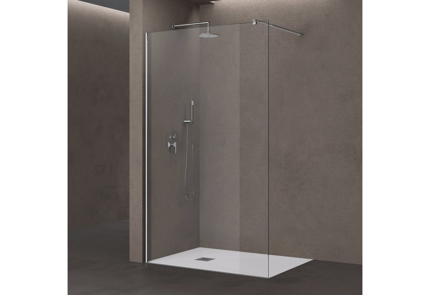 doporro Walk-in-Dusche Duschabtrennung Duschwand 8/10mm ESG NANO Profil verstellbar H:200cm, Einscheibensicherheitsglas, Hochwertige Aluminiumprofile, links oder rechts Montage möglich Bild 5