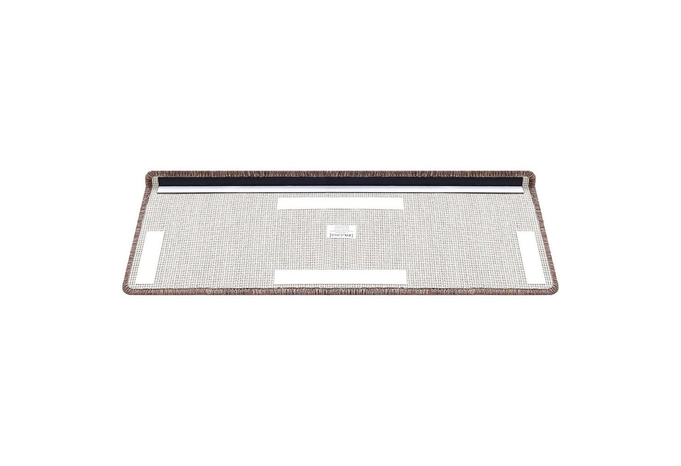 en.casa Stufenmatte, rechteckig, 15er Set Treppenmatten rechteckig 65x24cm selbstklebend Dunkelbraun