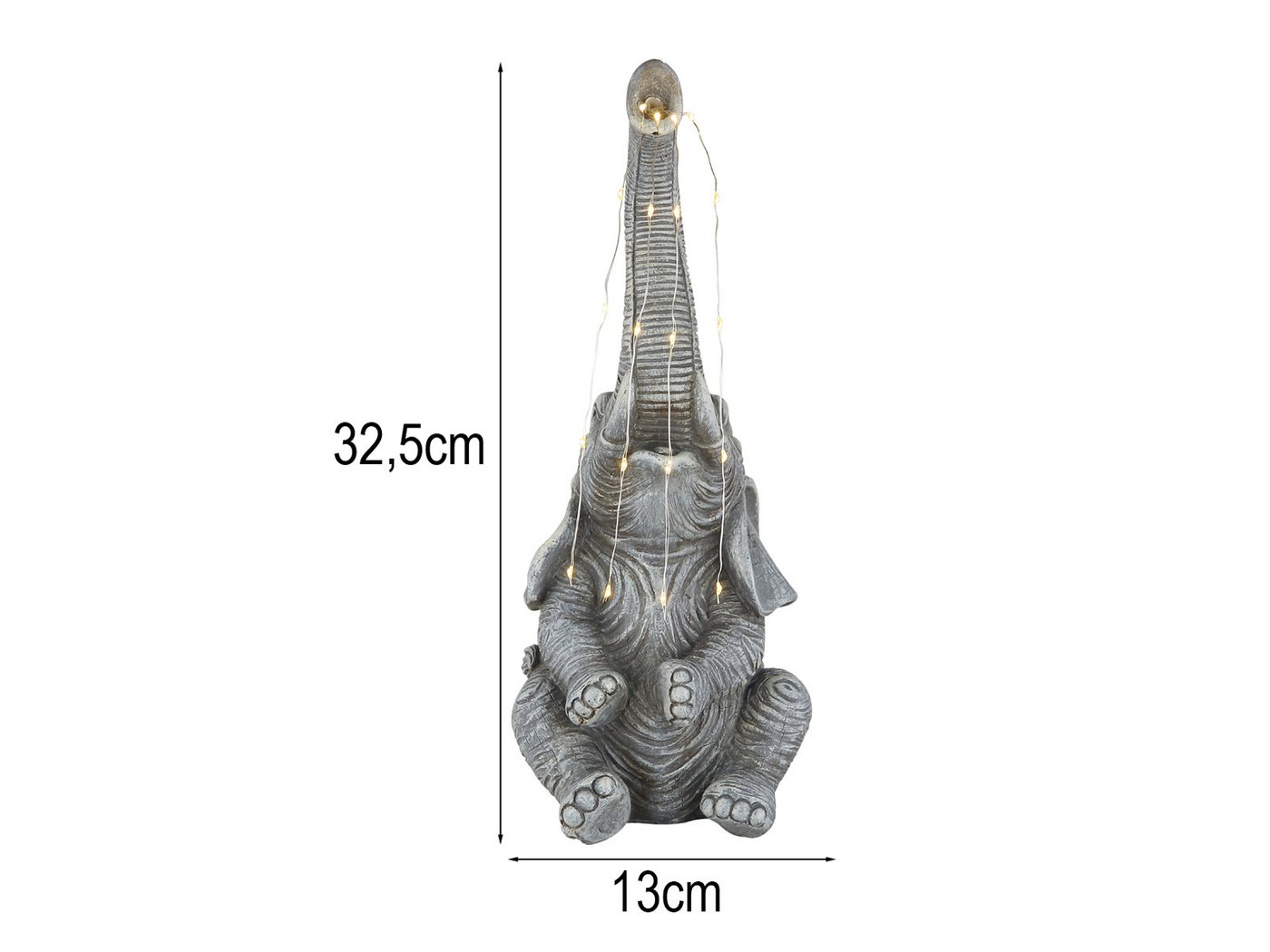 GLOBO LIGHTING LED Solarleuchte 2er Set Solarlampen Elefant, H: 32,5cm, LED fest integriert, warmweiß, ausgefallene Solarbeleuchtung für Garten-tisch & Balkon Elefantenlampe Bild 3