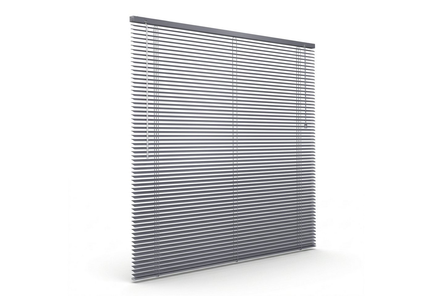 Victoria M. Jalousie Aluminium Jalousie, 60 x 175 cm, schiefergrau matt, mit Bohrenohne Bohren, freihängend, Sicht- Licht- und Blendschutz, inkl. Klemmclips Bild 4
