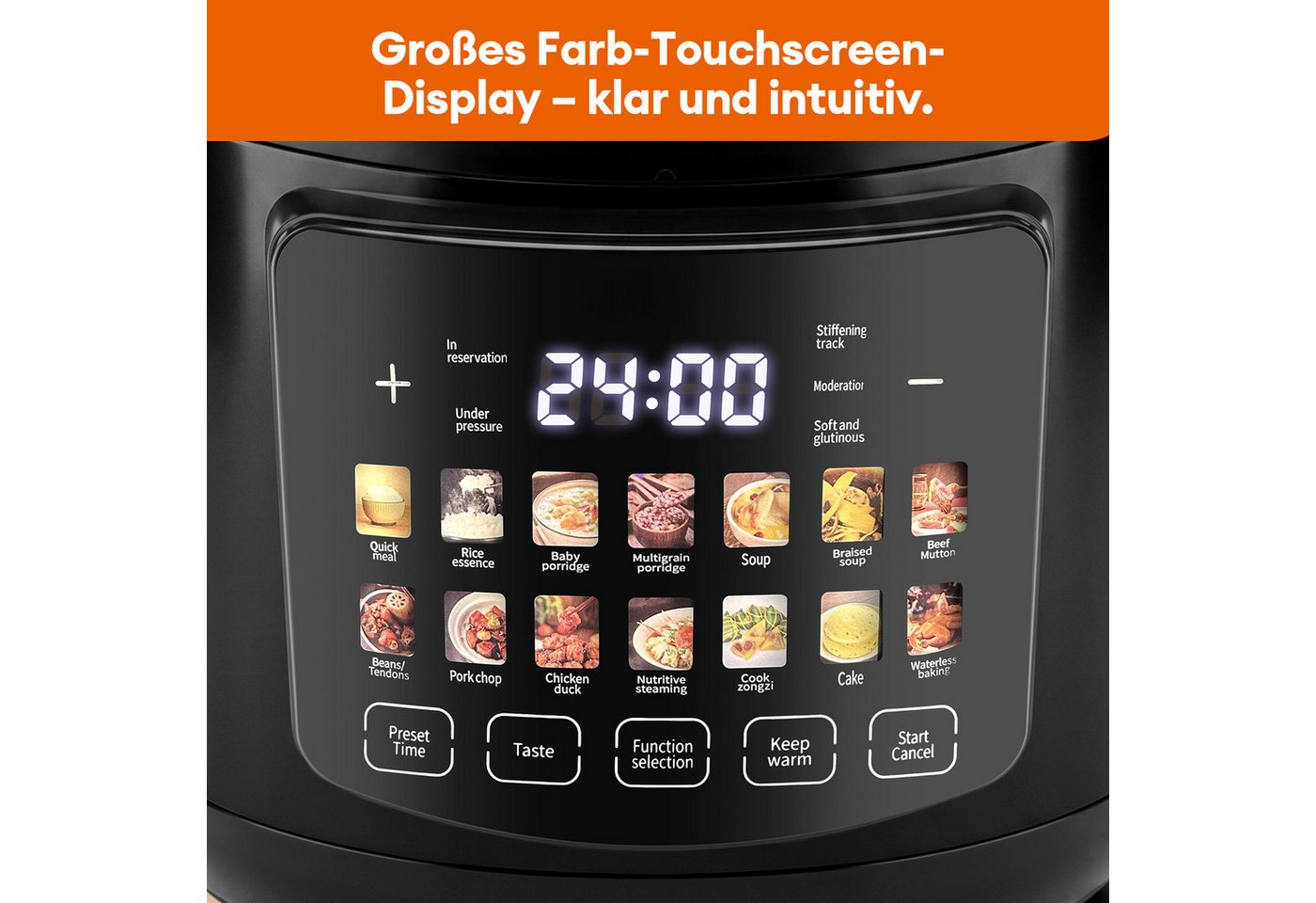 CkeyiN Pro Schnellkochtopf 6L Edelstahl, 14-in-1 Multikocher, Pressure Cooker 1600W, (Separate Dampftaste, 8 Sicherheitssystem, Antihaft & Leichte Reinigung), Rice & Slow Cooker, Dampfgarer, Joghurtbereiter Bild 5