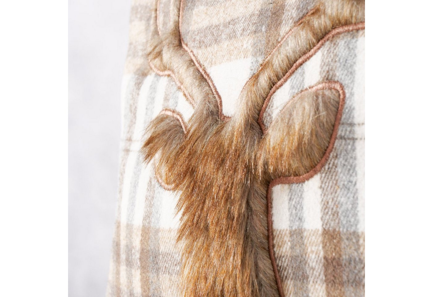 MF Zierkissen Zierkissen Highland Deer kariert 45x45 cm mit Hirschmotiv, (1 St) Bild 3