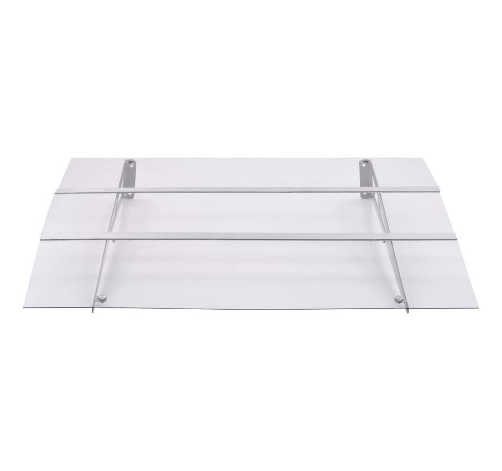 furnicato Markise Türvordach aus massivem PET, silbern-transparent, 150 x 90 cm (1-St) Wetterfeste Eingangsprise mit stabilen Stahlbügeln für den Eingang Bild 4