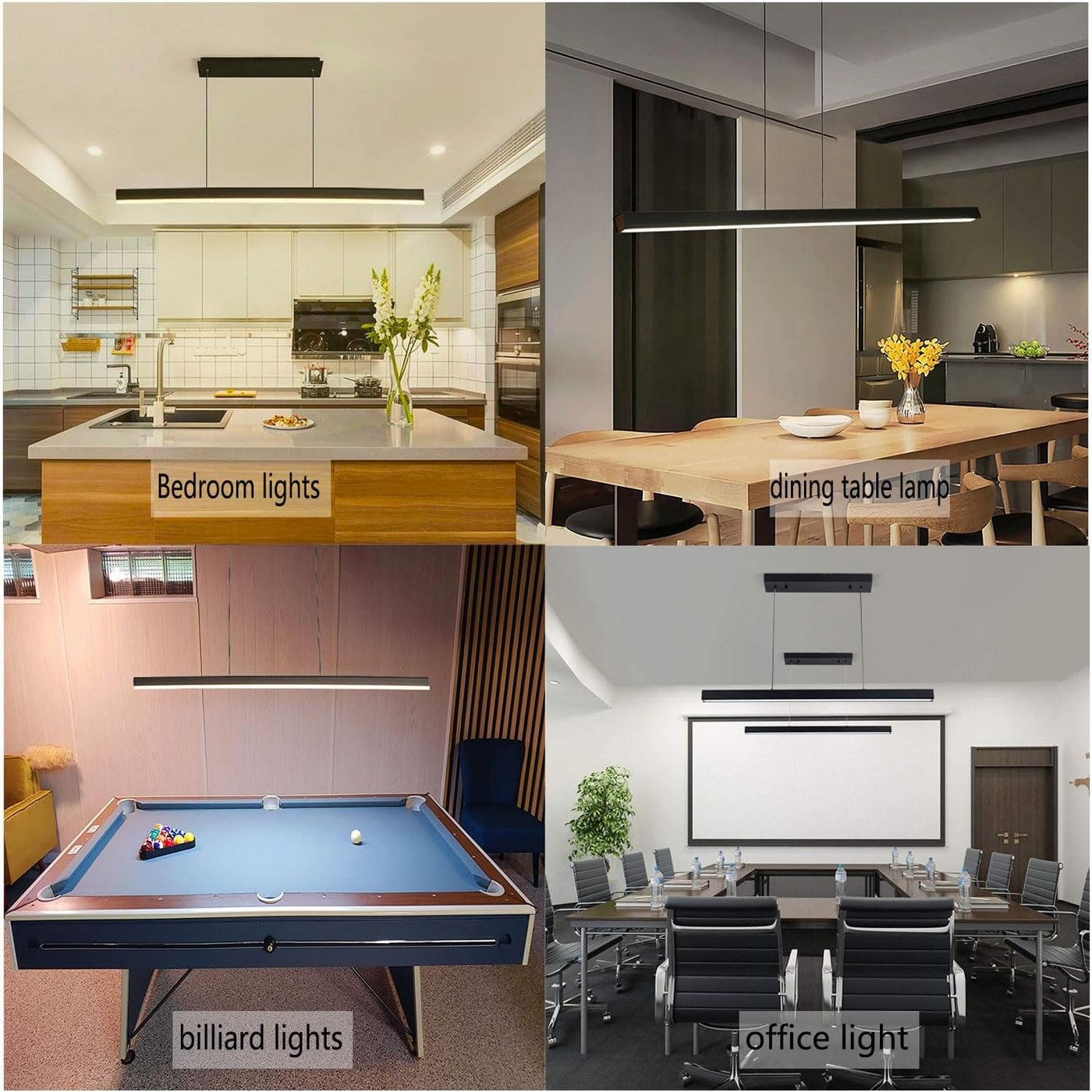 SenFay LED Pendelleuchte SENFAY LED Panel Hängelampe 120cm Dimmbar 48W Schwarz, Höhenverstellbar Bild 3