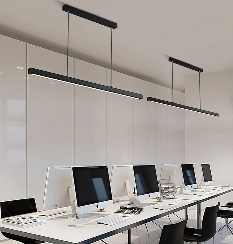 SenFay LED Pendelleuchte SENFAY LED Panel Hängelampe 120cm Dimmbar 48W Schwarz, Höhenverstellbar Bild 4