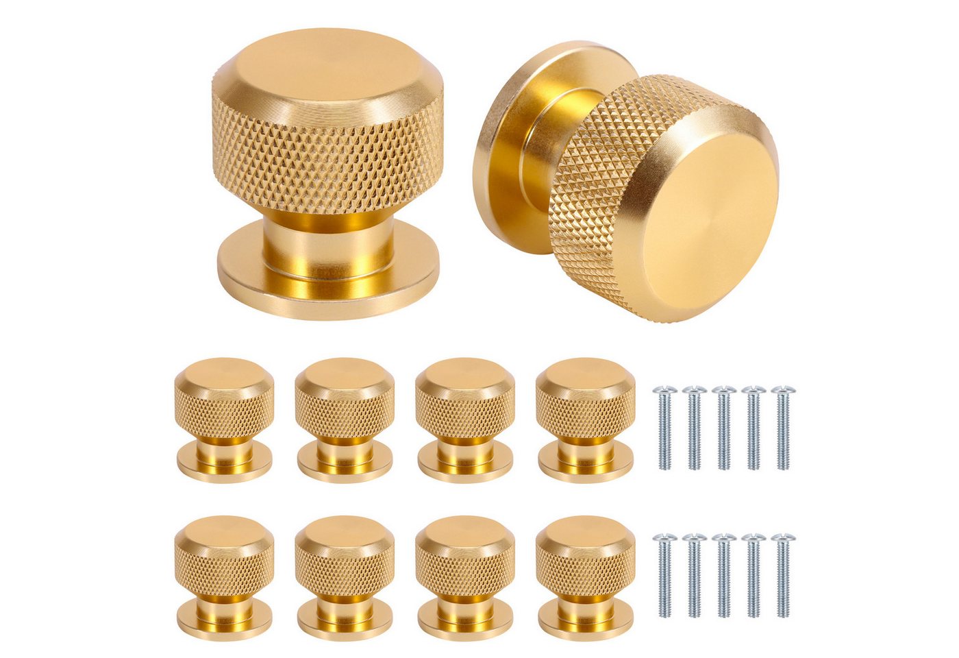 BlingBin Möbelknopf 10 Stück 30mm Aluminiumlegierung Möbelknöpfe Schrankknöpfe (10 Stück, 10-St., Einloch-Design), Gerändelte Schrankgriffe, Vintage Küchengriffe, Kommode Türgriffe