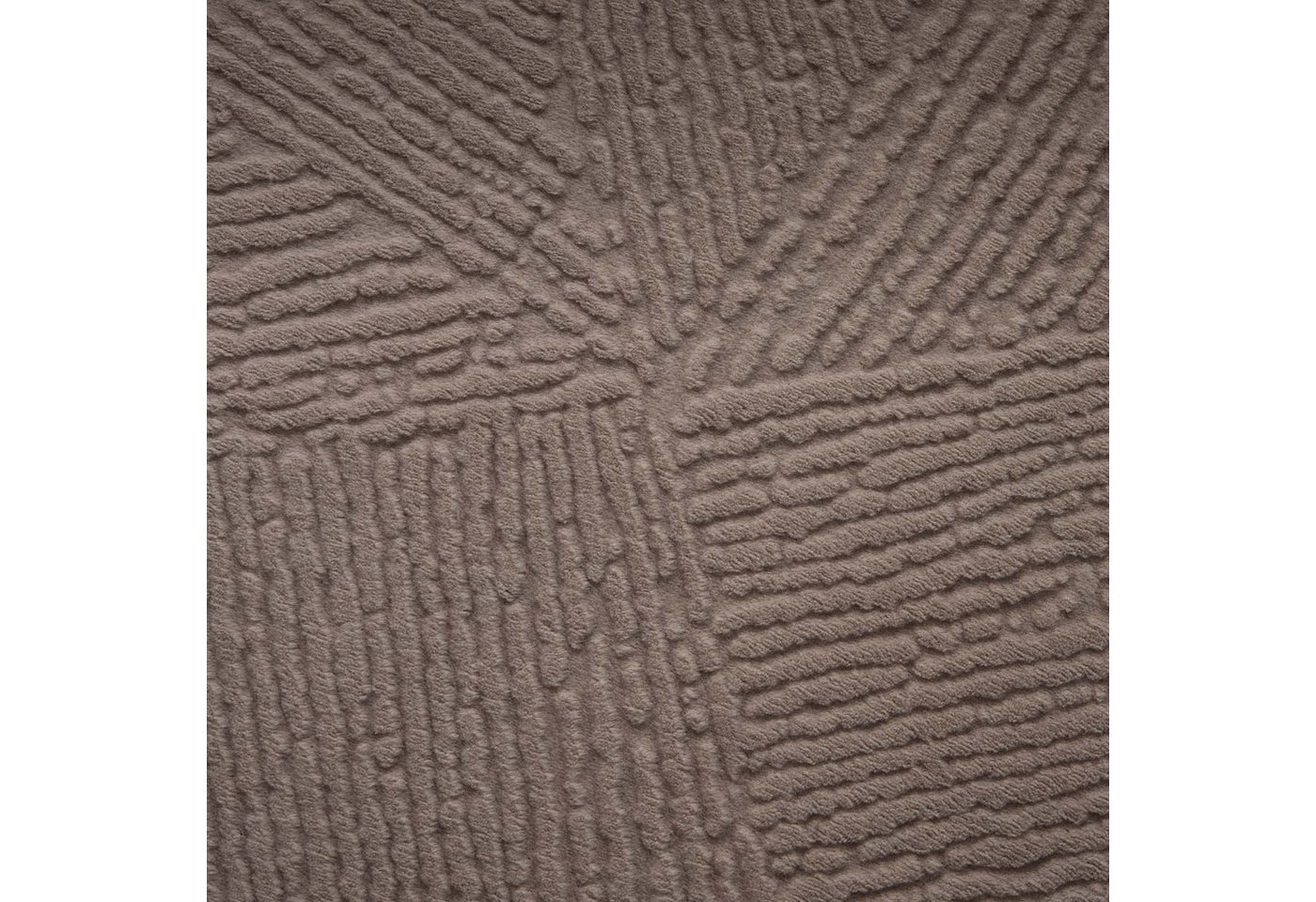 TaCa Home Teppich Kurzflor Teppich Hasenfell Optik, rund, Höhe: 10 mm, Wohnzimmer, Kinderzimmer, Esszimmer, Fresco Taupe - 80 x 80 cm rund Bild 2