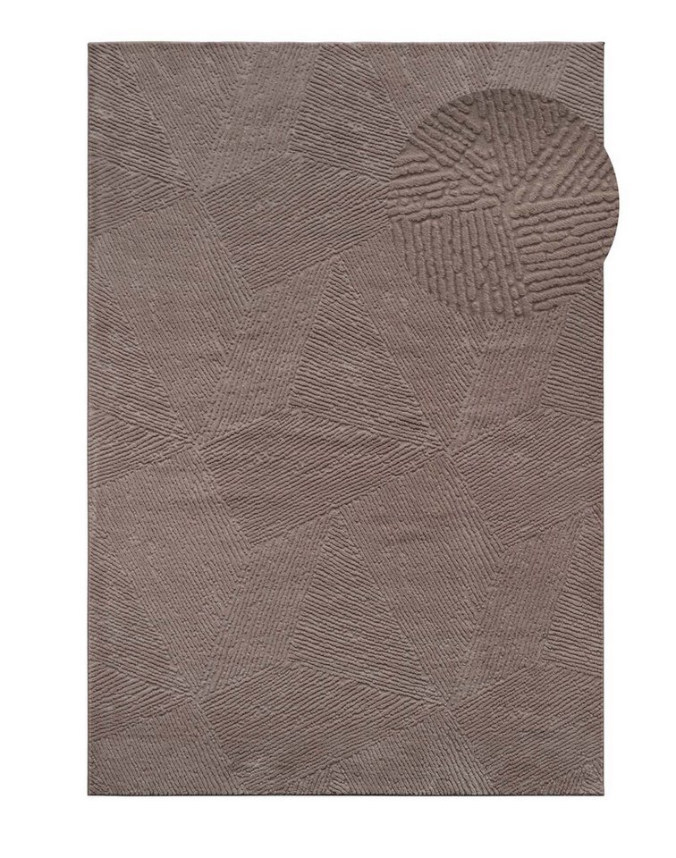 TaCa Home Teppich Kurzflor Teppich Hasenfell Optik, rund, Höhe: 10 mm, Wohnzimmer, Kinderzimmer, Esszimmer, Fresco Taupe - 80 x 80 cm rund Bild 3