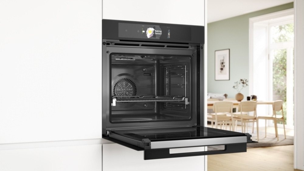 BOSCH Einbaubackofen Serie 8 Serie 8, HBG978NM1, Einbau-Backofen, Matt Schwarz, 60 x 60 cm, EEK: A+, mit Teleskopauszug nachrüstbar, Pyrolyse-Selbstreinigung, Selbstreinigungs-Technik (Pyrolyse) Bild 5