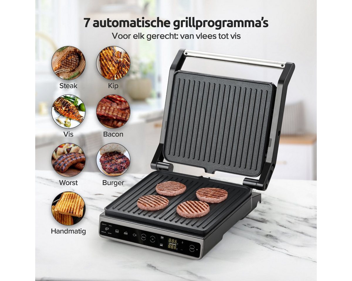 Olvy Kontaktgrill Olvy Kontaktgrill, 1800W, Elektrogrill Sandwichmaker Bild 2