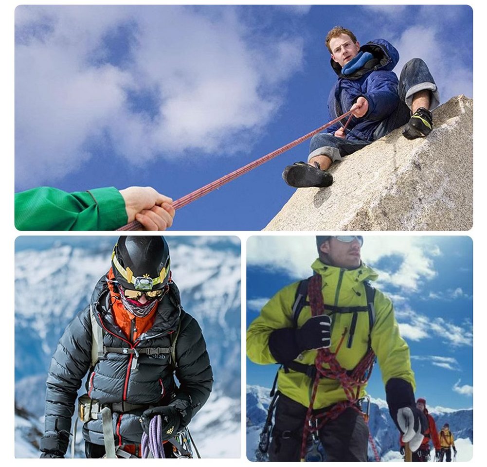 OSTWOLKE Kletterseil Kletterseil Sicherheitsseil 20m Statisches Seil 12mm mit 2 Karabinern, für Wandern Outdoor Bergsteigen Sport Camping Bild 3