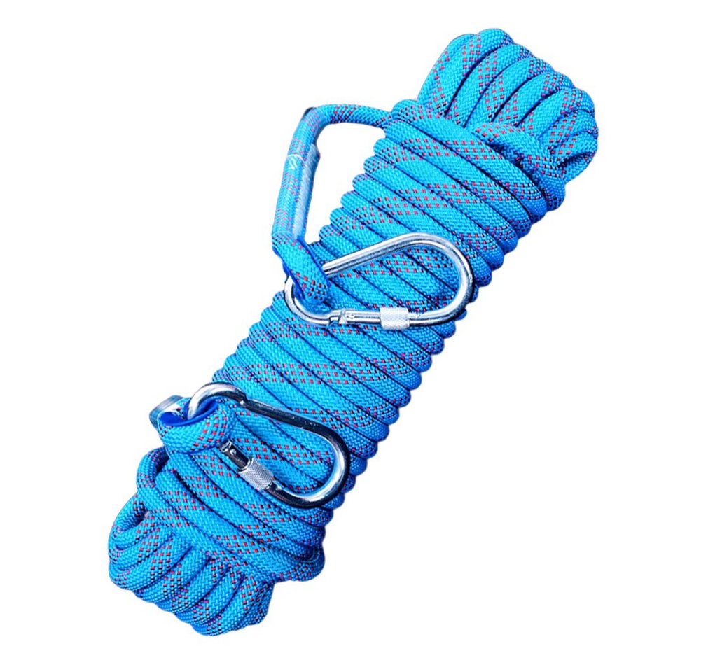OSTWOLKE Kletterseil Kletterseil Sicherheitsseil 20m Statisches Seil 12mm mit 2 Karabinern, für Wandern Outdoor Bergsteigen Sport Camping Bild 5