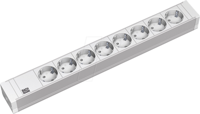 Bachmann 19Zoll Steckdosenleiste 8f PVC 8xSchutzk. 333.601