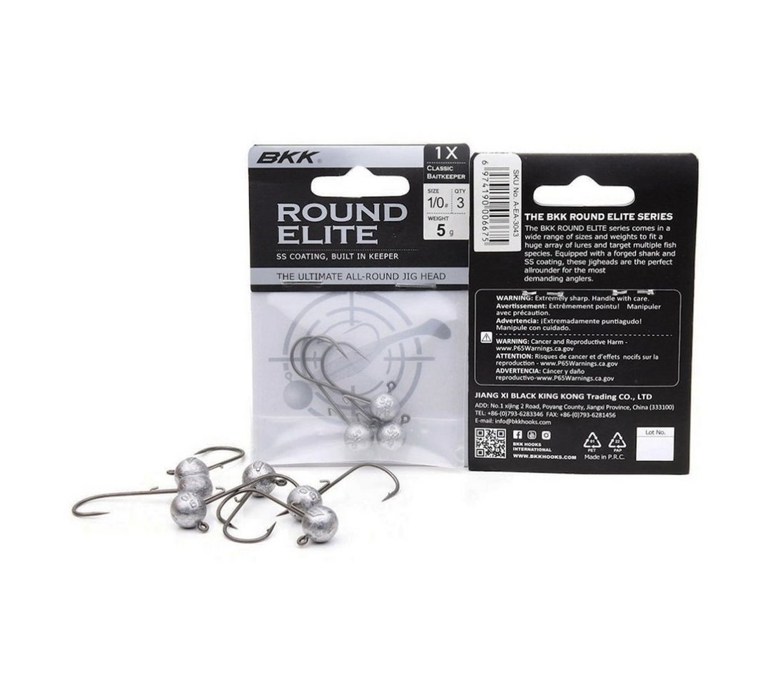 BKK Jighaken, BKK Round Elite-Classic Bait Keeper 10g - #2/0 Jigkopf Bild 2