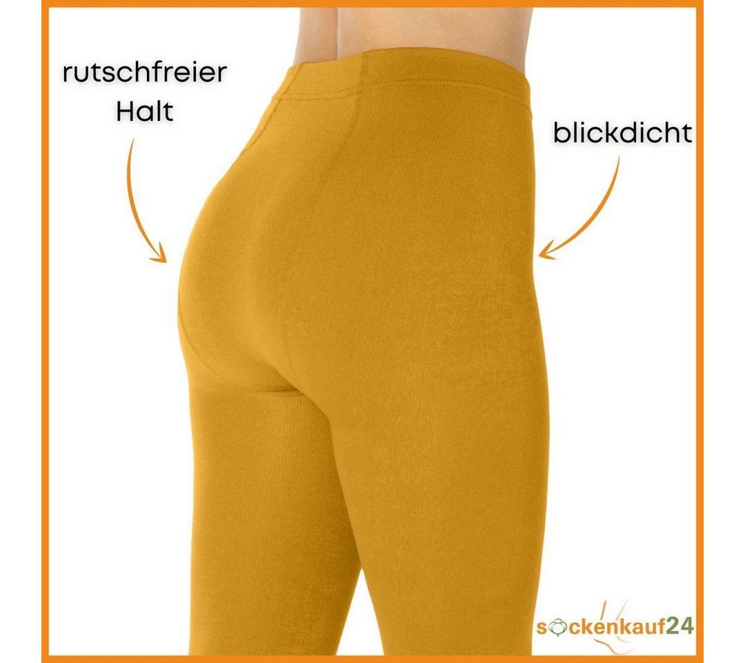 sockenkauf24 Thermostrumpfhose Damen Strumpfhose mit Innenfleece in 10 Farben (Ocker 40-42) extra warm Winter Strumpfhose WP Bild 2