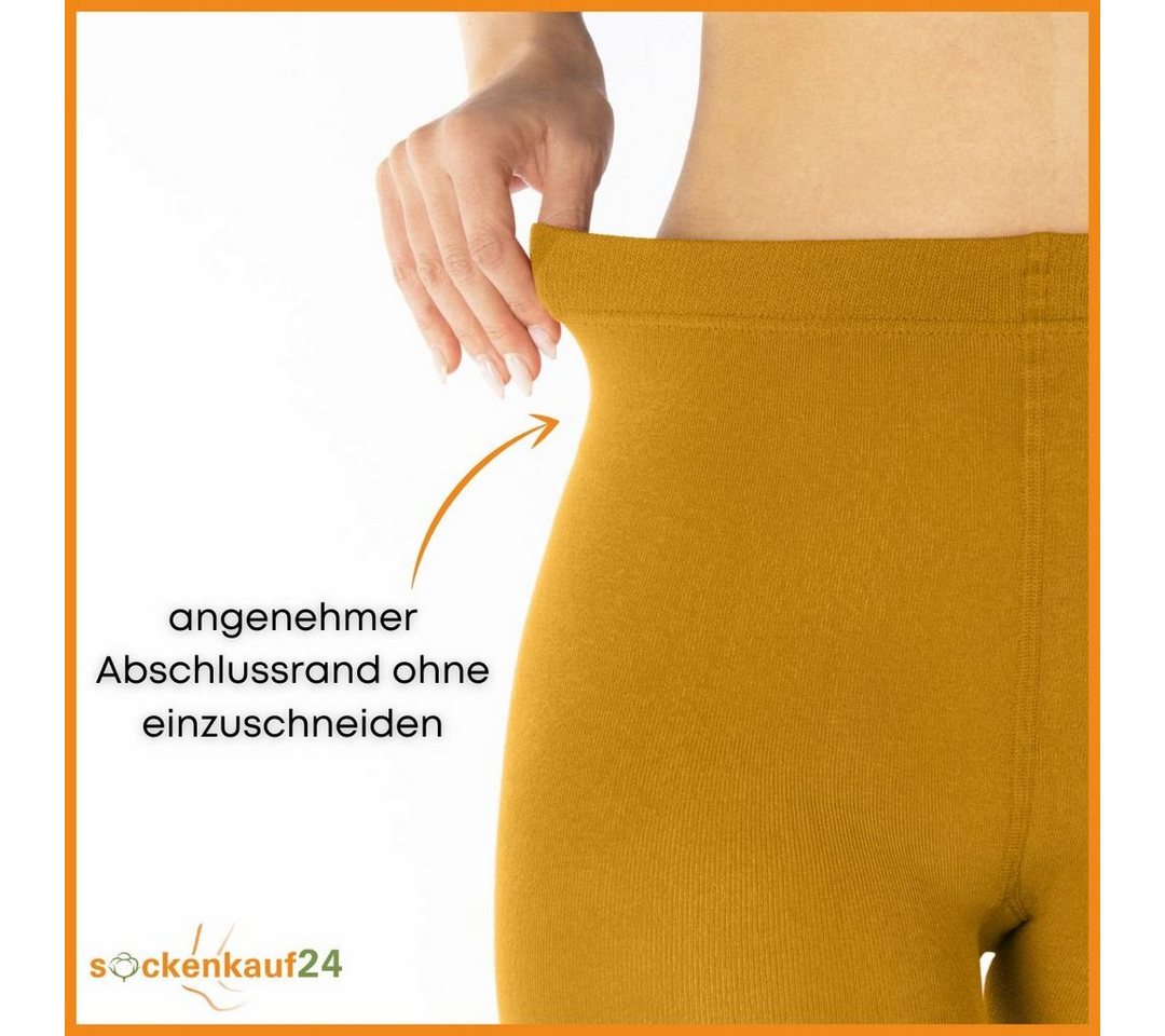 sockenkauf24 Thermostrumpfhose Damen Strumpfhose mit Innenfleece in 10 Farben (Ocker 40-42) extra warm Winter Strumpfhose WP Bild 3