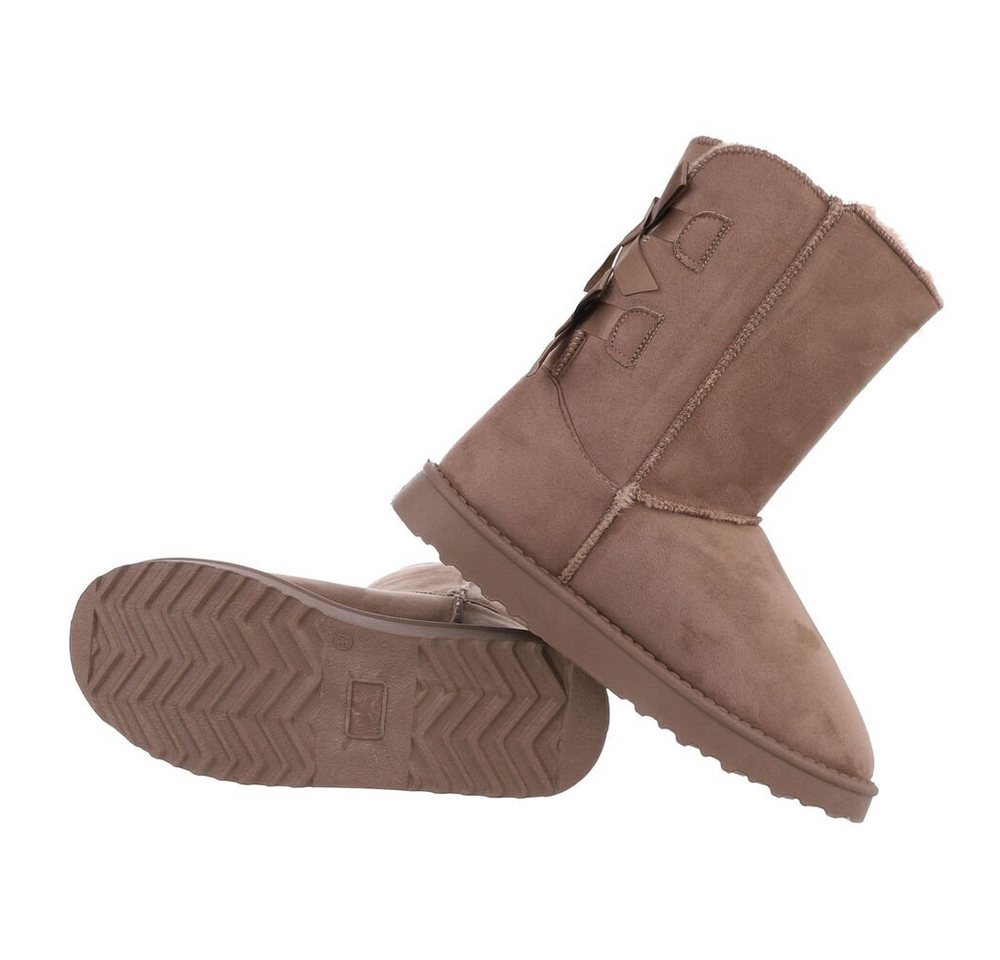 Ital-Design Damen Snowboots Freizeit Snowboots (84906880) Flach Flache Stiefeletten in Hellbraun