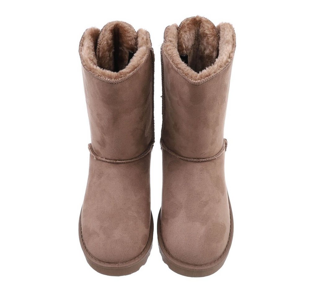Ital-Design Damen Snowboots Freizeit Snowboots (84906880) Flach Flache Stiefeletten in Hellbraun Bild 2