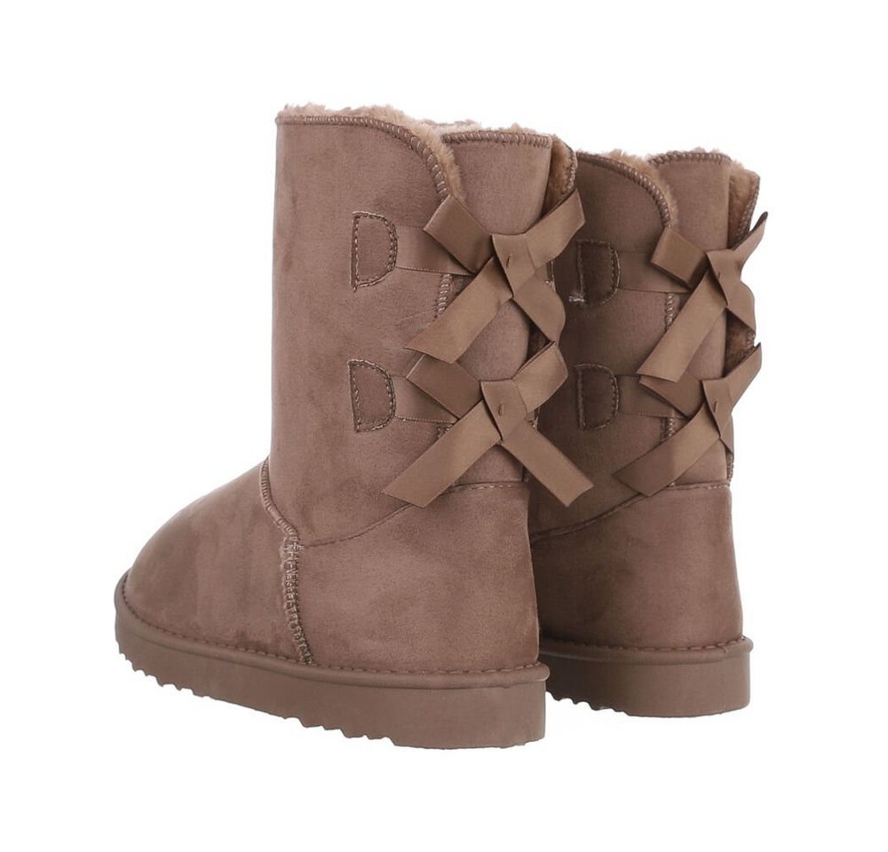 Ital-Design Damen Snowboots Freizeit Snowboots (84906880) Flach Flache Stiefeletten in Hellbraun Bild 4