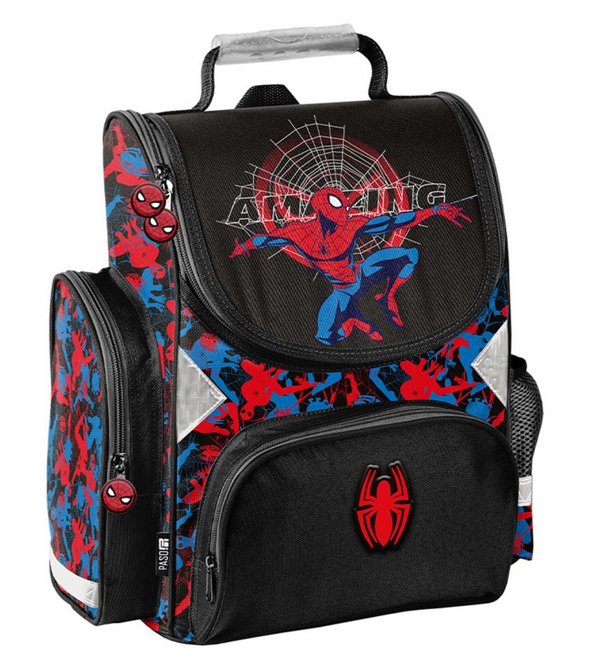 Ebaxx Schulranzen Schulranzen Set 3-teilig Tornister Jungen Spiderman Schwarz Bild 2