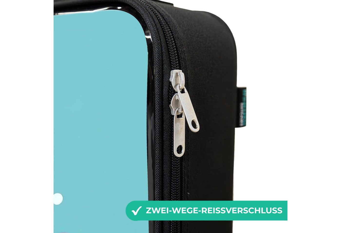 NoBoringSuitcases.com© Kinderkoffer mit leuchtende Räder - Oktopus - Wasser - Blau, 2 Rollen, Kinder Koffer Klein, Trolley Handgepäck, Reisekoffer Bild 5