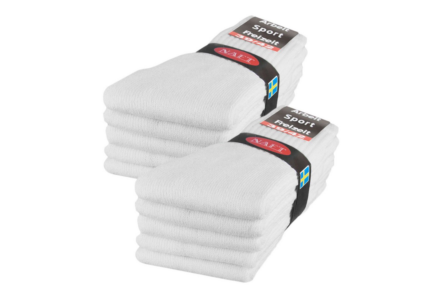 sockenkauf24 Tennissocken 10, 20, 30 Paar Sportsocken Arbeitssocken Herren & Damen (Weiß, 10-Paar, 35-38) Socken Baumwolle 10100 Bild 5