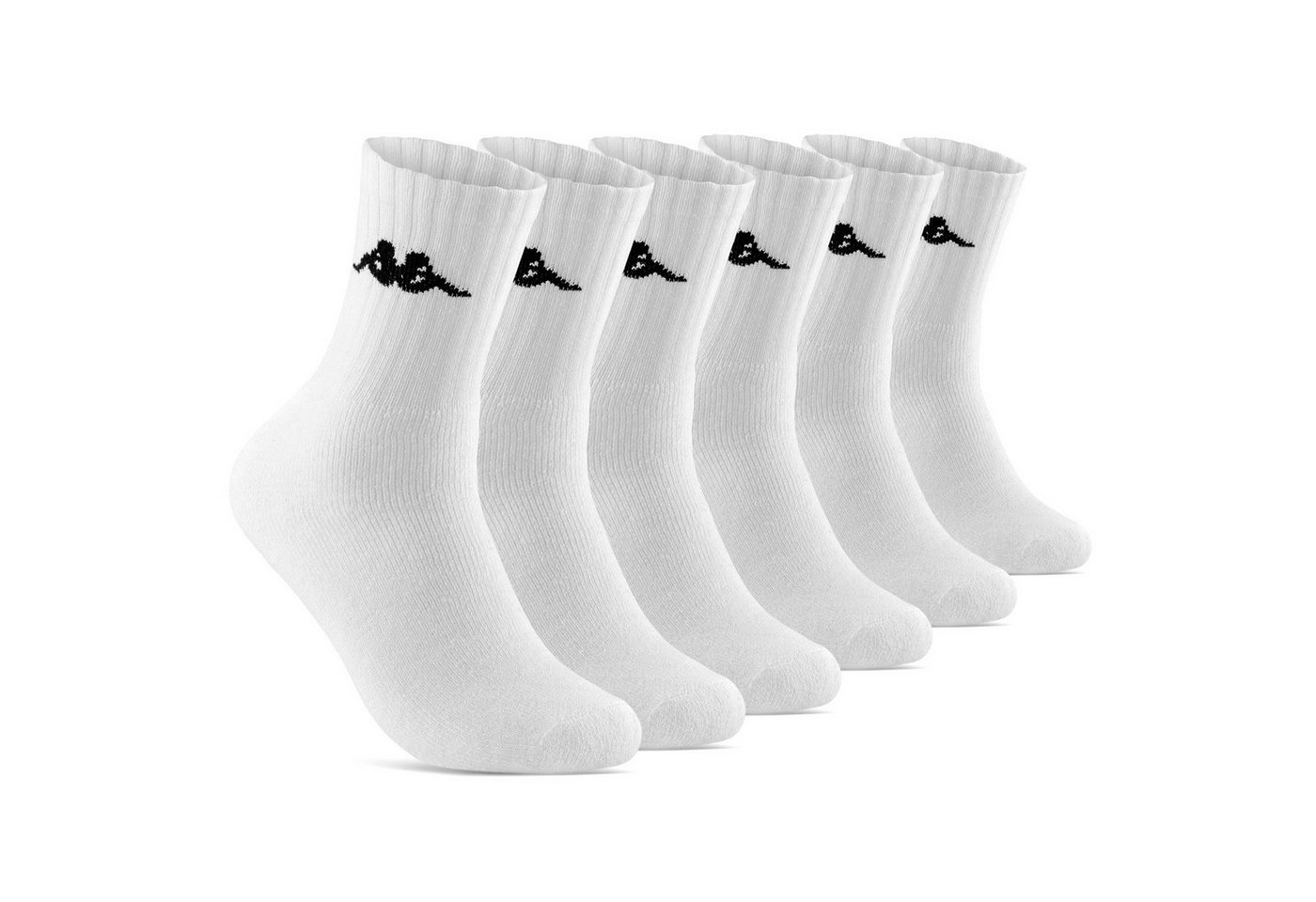 sockenkauf24 Sportsocken 6 oder 12 Paar KAPPA Socken Herren & Damen Sportsocken (Weiß, 6-Paar, 35-38) Arbeitssocken Baumwolle WP Bild 2