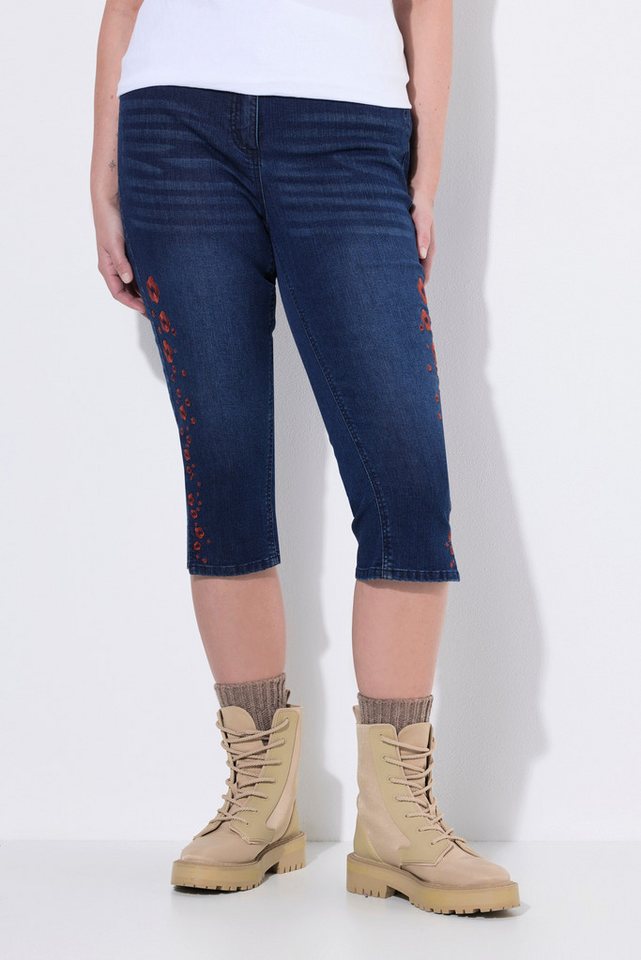 Ulla Popken Funktionshose Capri-Jeans Stretchdenim Saumschlitze Bild 2