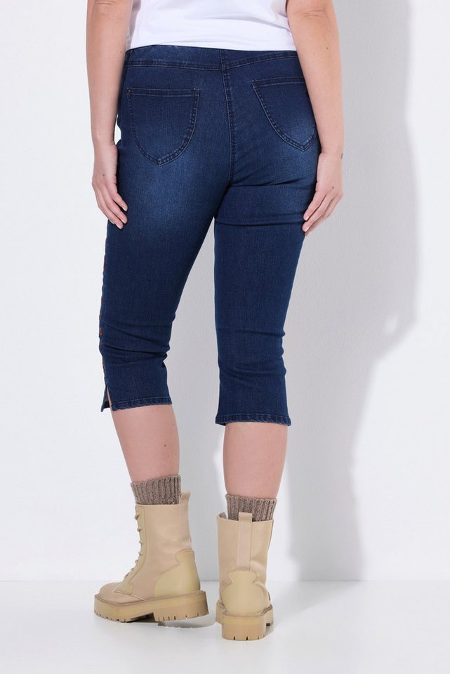 Ulla Popken Funktionshose Capri-Jeans Stretchdenim Saumschlitze Bild 3
