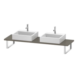 Duravit Konsole Cpmpact L-Cube 80-200x48cm, 2 A., Stä 3cm, flan. Gr hgl