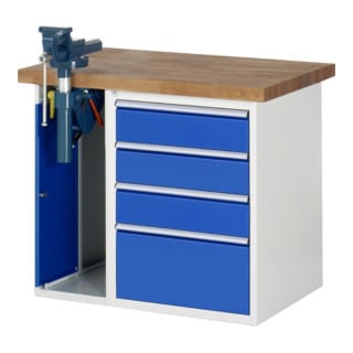 Rau Werkbank 7510A2, B1000xT700xH890mm, 4x Schublade-TA, 1x SSKL