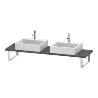 Duravit Konsole Cpmpact L-Cube 80-200x48cm, 2 A., Stä 3cm, f Gr s-matt