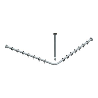 Keuco Brausevorhangstangen-Set Plan Alu silber-eloxiert, für Dusche 90x90cm
