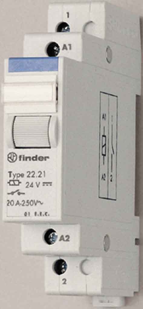 Finder Installationsrelais 1S 20A 24VDC 22.21.9.024.4000