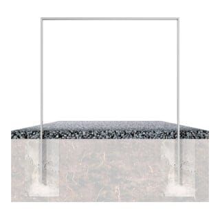 Schake Flachstahlbügel 50x12mm, Breite: 750mm Gesamthöhe:1200 mm ohne Querholm, beschichtet