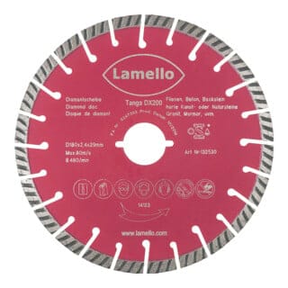 Lamello Diamant-Trennscheibe für Tanga DX200, Durchmesser 180 mit Schnellspann-Aufnahme