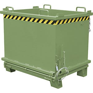 Bauer Südlohn Klappbodenbehälter SB 1500, lackiert, Resedagrün