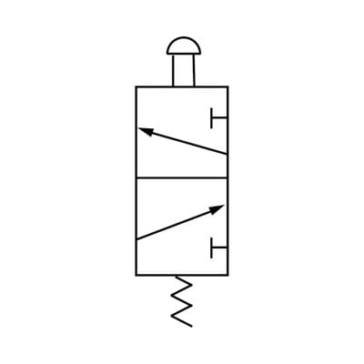 Riegler 3/2-Wegeventil, manuell »M3 «, Pilztaster, NC, monost., G1/8, schw