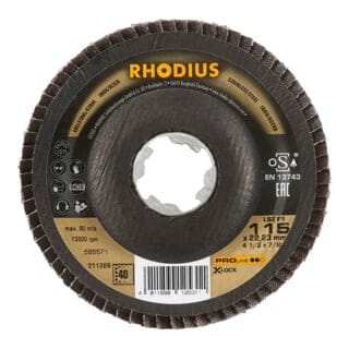 RHODIUS PROline LSZ F1 X-LOCK Fächerschleifscheibe 115 x 22,23 mm K80