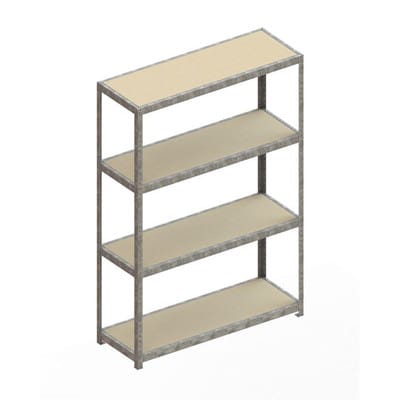 Meta Weitspannregal Speed Rack 2470 x 1700 x 600 mm verzinkt + 4 Fachebenen + Spanplatten
