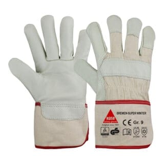 Hase Winterhandschuhe Bremen-Super-Winter Größe 10, Rindnarbenleder